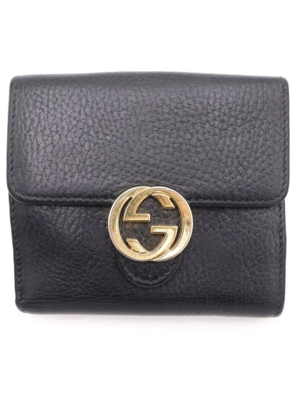 Gucci Interlocking Compact Wallet Bifold Black - Picture 1 of 6